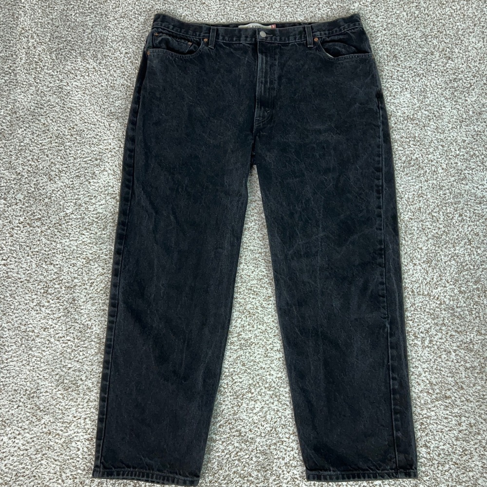 Levis Jeans Mens 44x30 Black Casual 550 Relaxed Fit Straight Leg Denim Pants